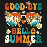Retro Groovy Goodbye 9th Grade Graduation Hello Summer Funny Gift Women's Hoodie thumb 2