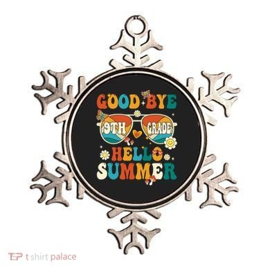 Retro Groovy Goodbye 9th Grade Graduation Hello Summer Funny Gift Ornament