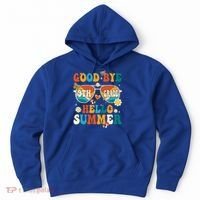 Retro Groovy Goodbye 9th Grade Graduation Hello Summer Funny Gift Hoodie thumb 0