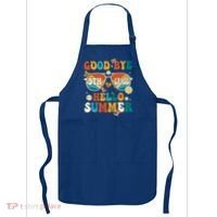 Retro Groovy Goodbye 9th Grade Graduation Hello Summer Funny Gift Apron thumb 0