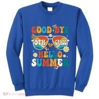 Retro Groovy Goodbye 9th Grade Graduation Hello Summer Funny Gift Sweatshirt thumb 0