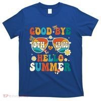 Retro Groovy Goodbye 9th Grade Graduation Hello Summer Funny Gift T-Shirt thumb 0