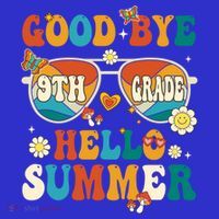 Retro Groovy Goodbye 9th Grade Graduation Hello Summer Funny Gift Mousepad thumb 1