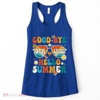 Retro Groovy Goodbye 9th Grade Graduation Hello Summer Funny Gift Women's Tank Top thumb 0