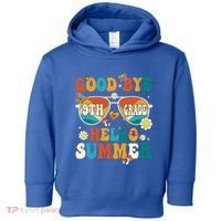 Retro Groovy Goodbye 9th Grade Graduation Hello Summer Funny Gift Toddler Hoodie thumb 0