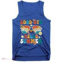 Retro Groovy Goodbye 9th Grade Graduation Hello Summer Funny Gift Tank Top thumb 0