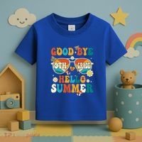 Retro Groovy Goodbye 9th Grade Graduation Hello Summer Funny Gift Toddler T-Shirt thumb 3