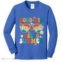 Retro Groovy Goodbye 9th Grade Graduation Hello Summer Funny Gift Kids Long Sleeve Shirt thumb 0