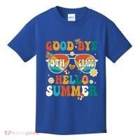 Retro Groovy Goodbye 9th Grade Graduation Hello Summer Funny Gift Kids T-Shirt thumb 0