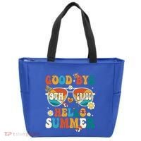 Retro Groovy Goodbye 9th Grade Graduation Hello Summer Funny Gift Tote Bag thumb 0