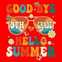 Retro Groovy Goodbye 9th Grade Graduation Hello Summer Funny Gift Santa Hat thumb 1