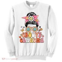 Retro Groovy Grandma Messy Bun  Hippie Family Matching Sweatshirt thumb 0