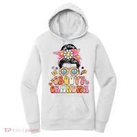 Retro Groovy Grandma Messy Bun  Hippie Family Matching Women's Hoodie thumb 0