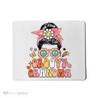 Retro Groovy Grandma Messy Bun  Hippie Family Matching Mousepad thumb 0