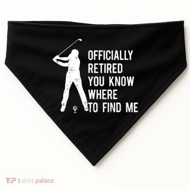 Retired Golf Gift Retirement Party Retiring Golfing USA-Made Doggie Bandana