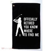 Retired Golf Gift Retirement Party Retiring Golfing Golf Towel thumb 0