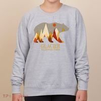 Retro Glacier Grizzly Bear Gift National Park Gift Women's Sweatshirt thumb 0