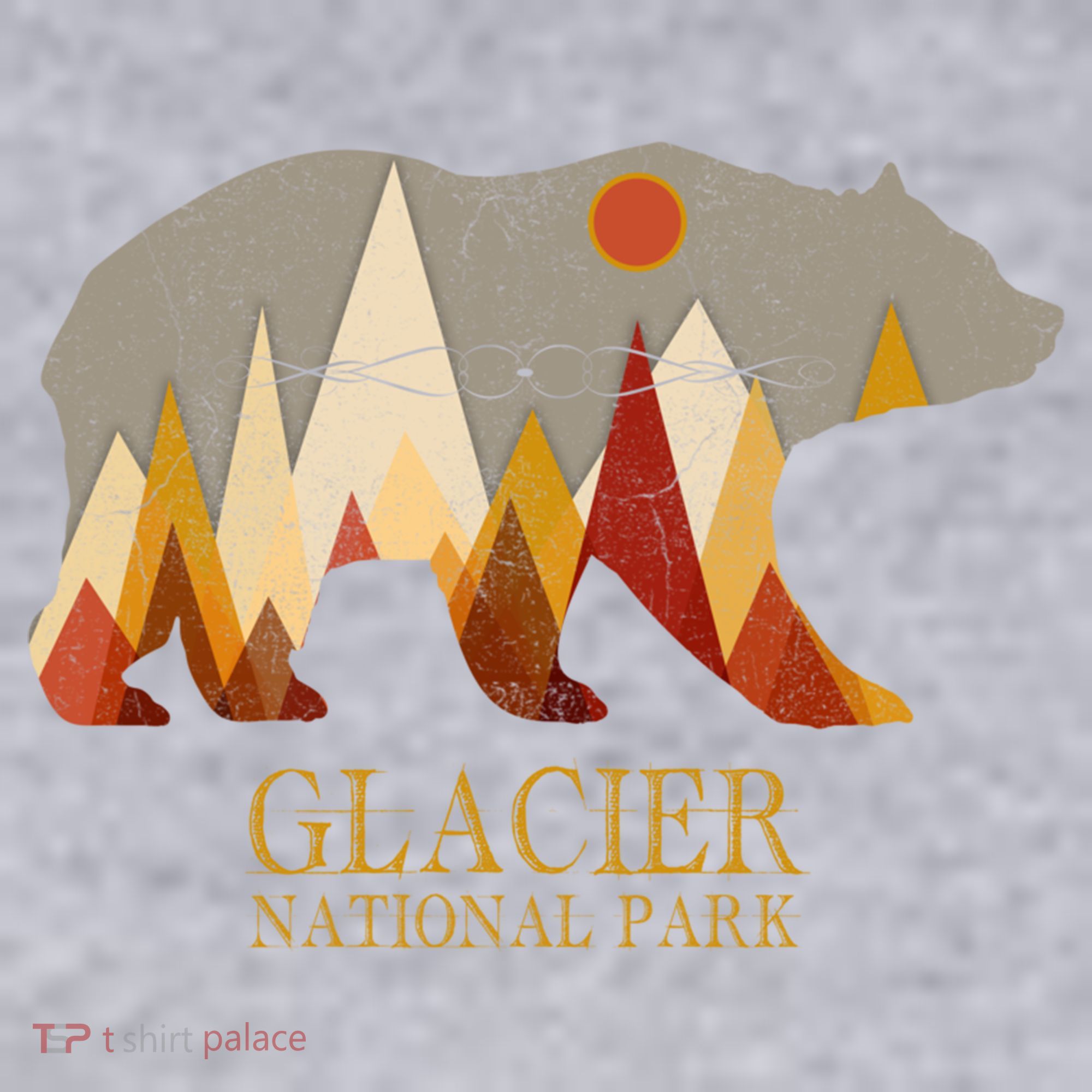 Retro Glacier Grizzly Bear Gift National Park Gift Women's Sweatshirt