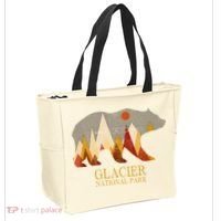 Retro Glacier Grizzly Bear Gift National Park Gift Tote Bag thumb 2