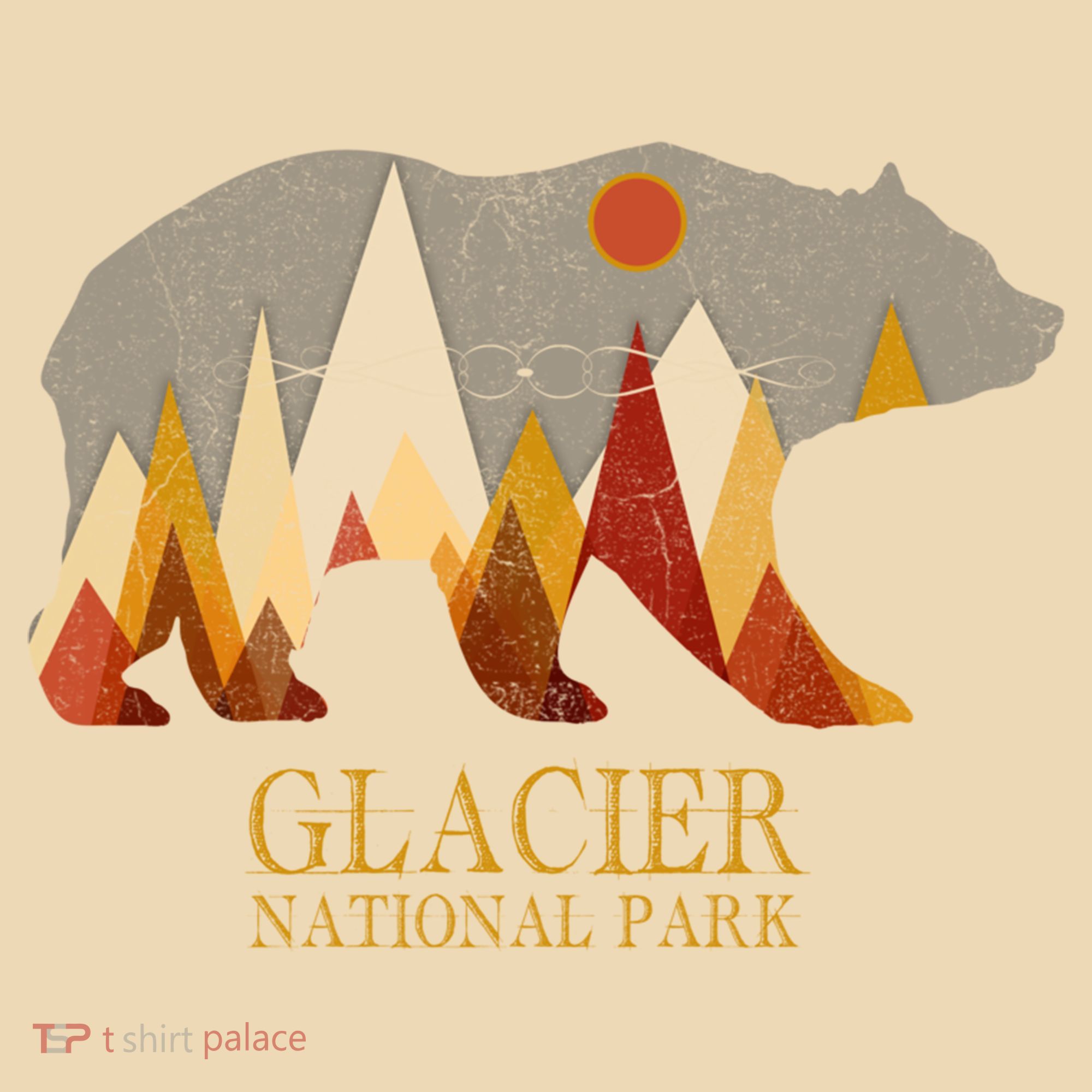 Retro Glacier Grizzly Bear Gift National Park Gift Tote Bag