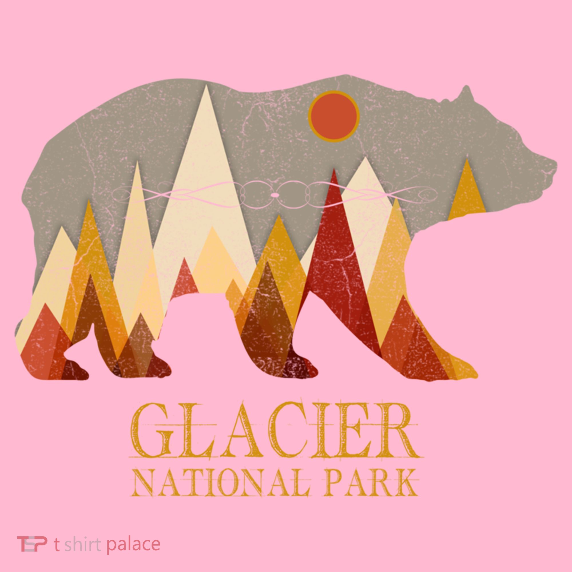 Retro Glacier Grizzly Bear Gift National Park Gift Coaster