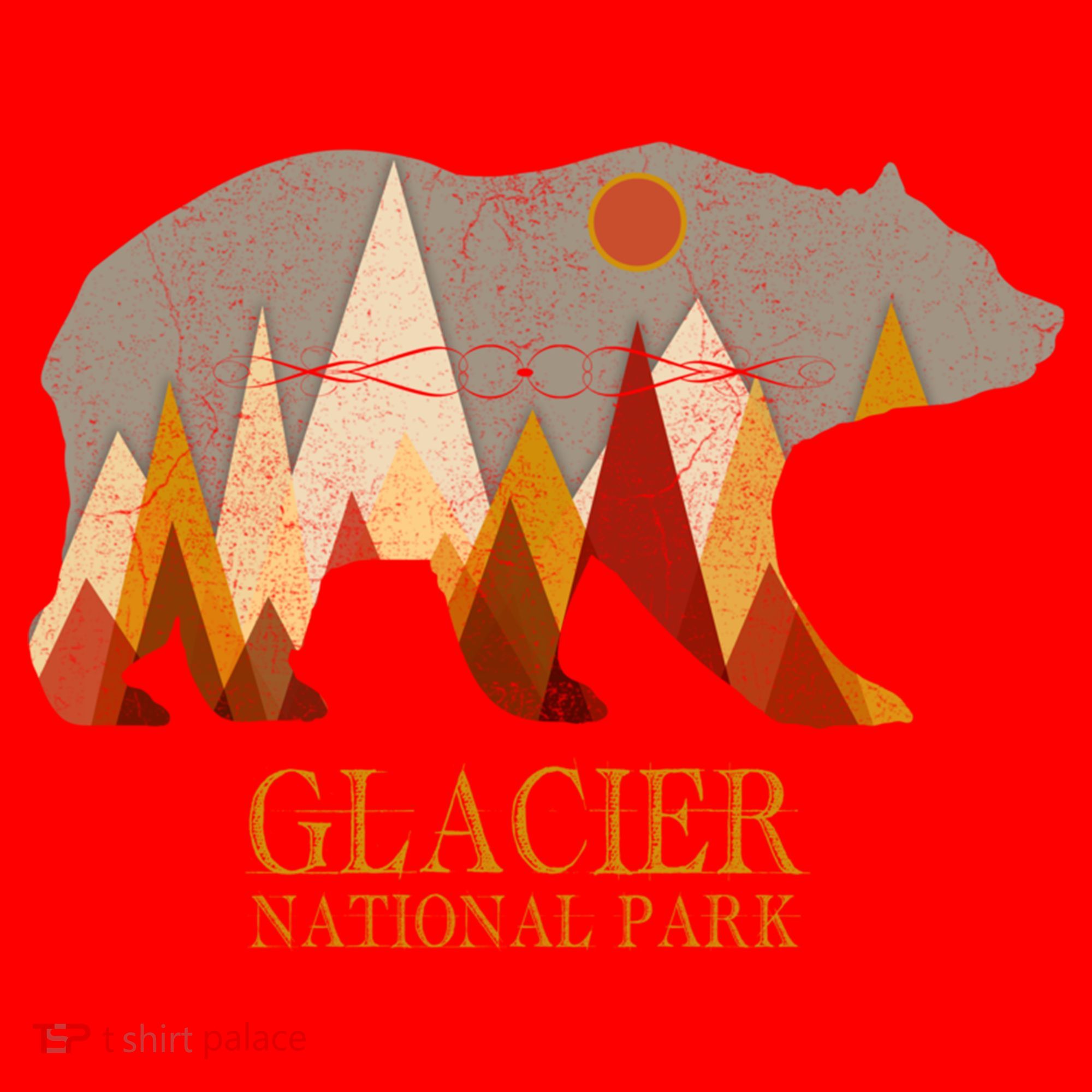 Retro Glacier Grizzly Bear Gift National Park Gift Santa Hat