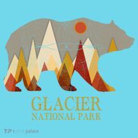 Retro Glacier Grizzly Bear Gift National Park Gift Button thumb 1