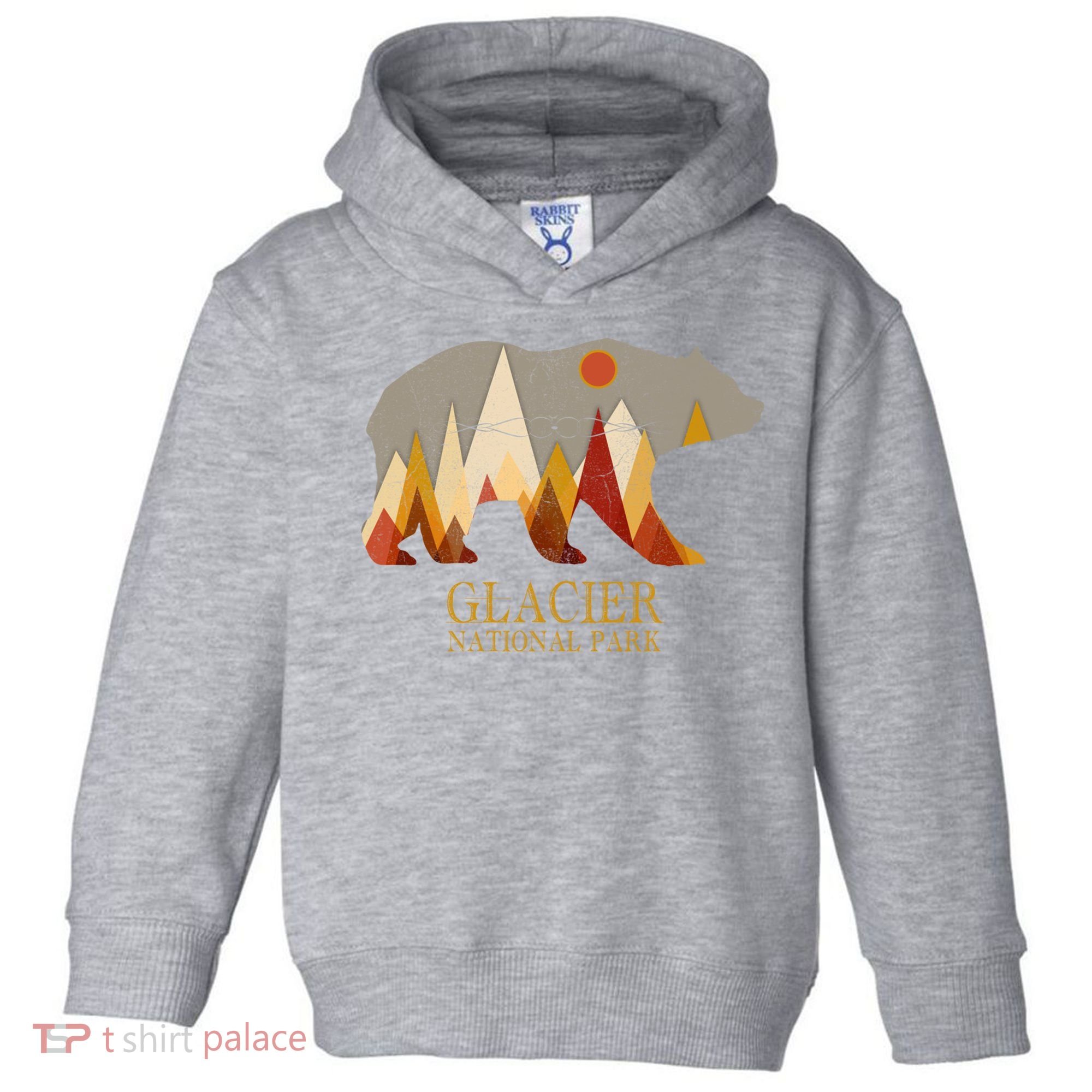 Retro Glacier Grizzly Bear Gift National Park Gift Toddler Hoodie