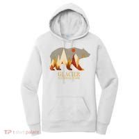 Retro Glacier Grizzly Bear Gift National Park Gift Women's Hoodie thumb 0
