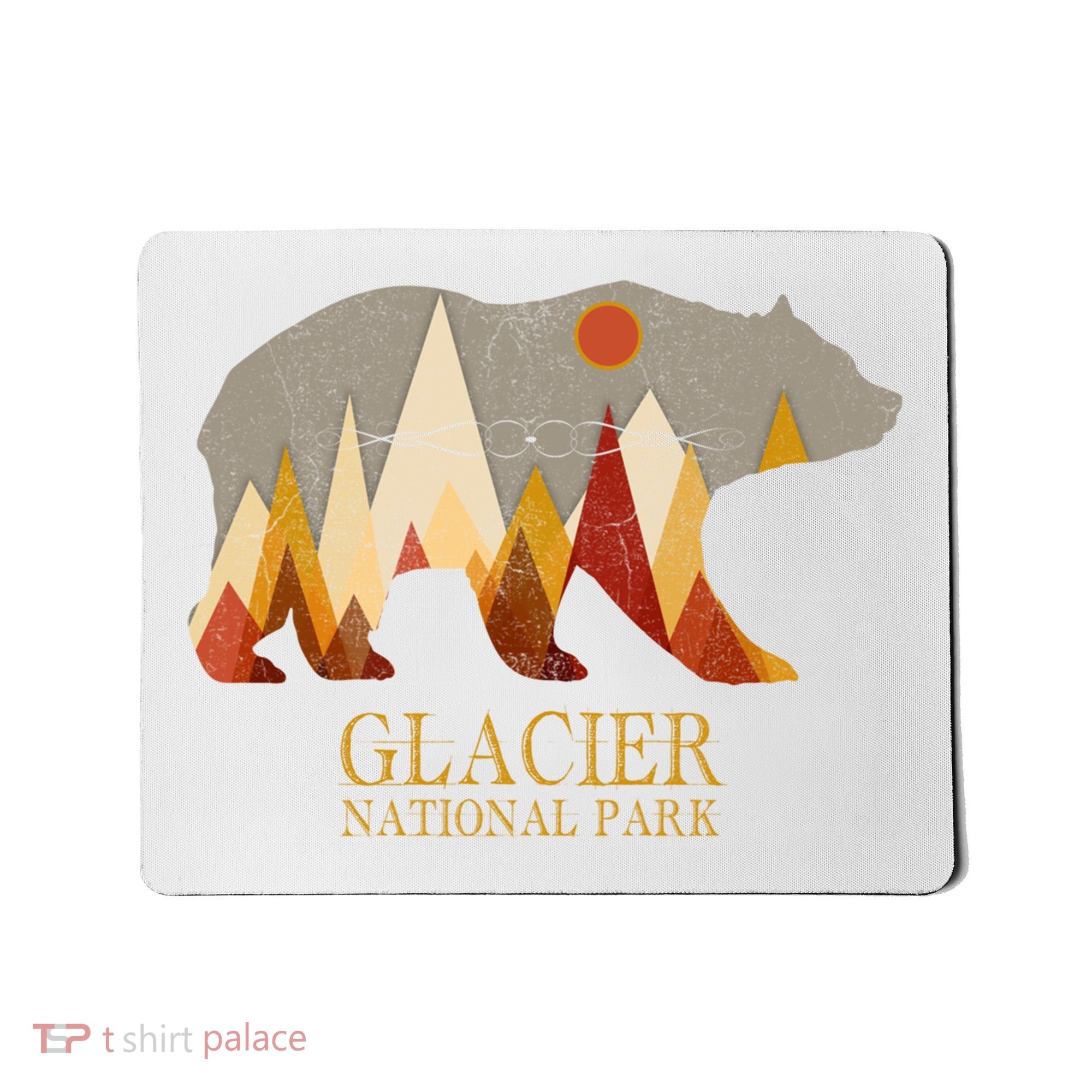 Retro Glacier Grizzly Bear Gift National Park Gift Mousepad