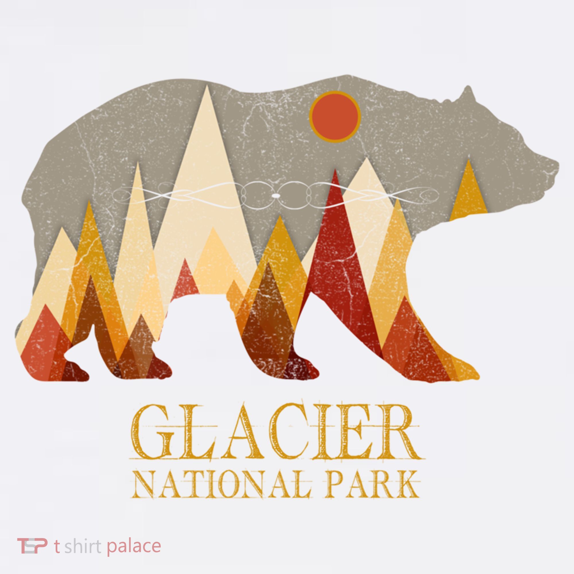 Retro Glacier Grizzly Bear Gift National Park Gift Women's Tank Top