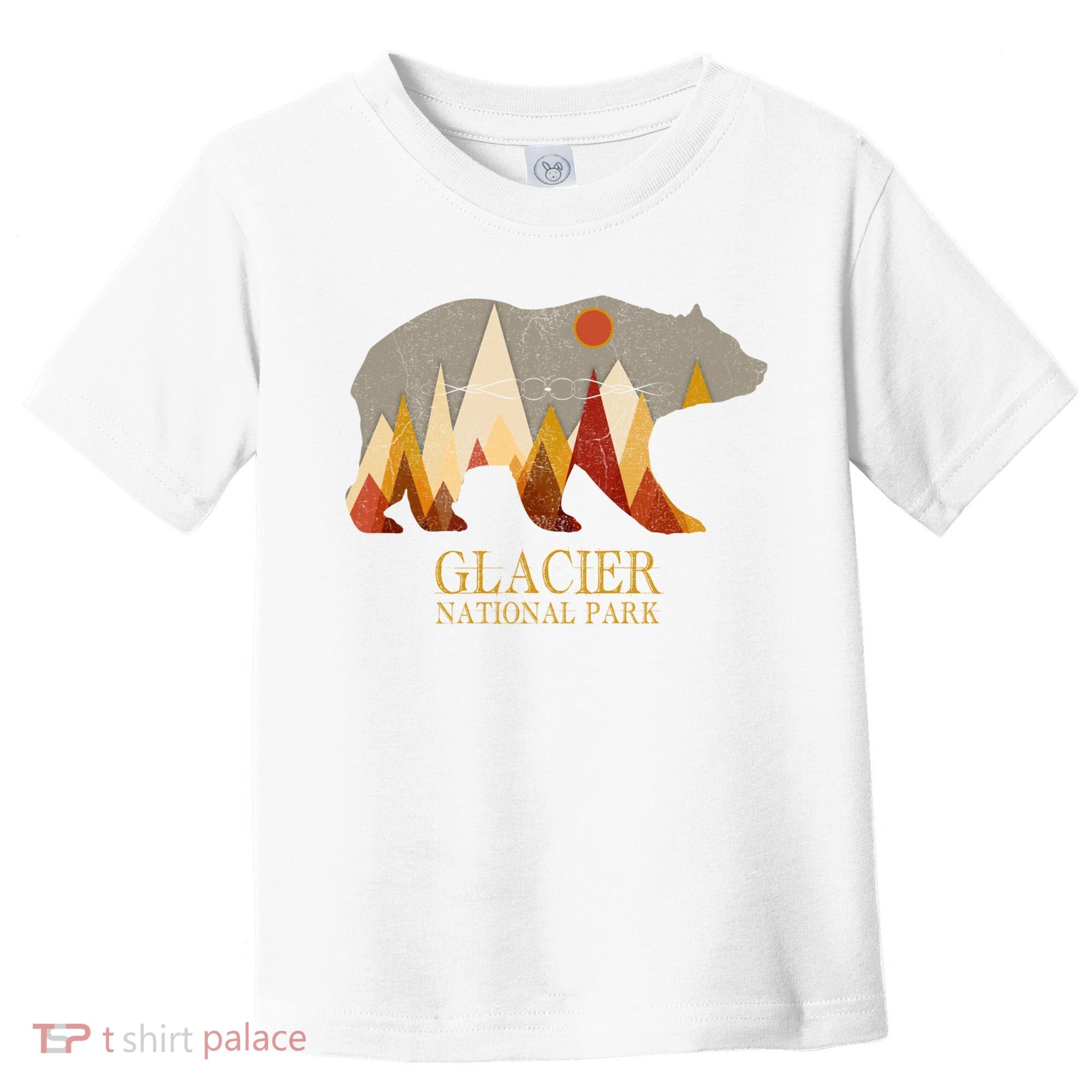 Retro Glacier Grizzly Bear Gift National Park Gift Toddler T-Shirt