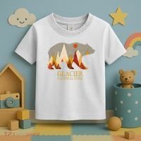 Retro Glacier Grizzly Bear Gift National Park Gift Toddler T-Shirt thumb 3