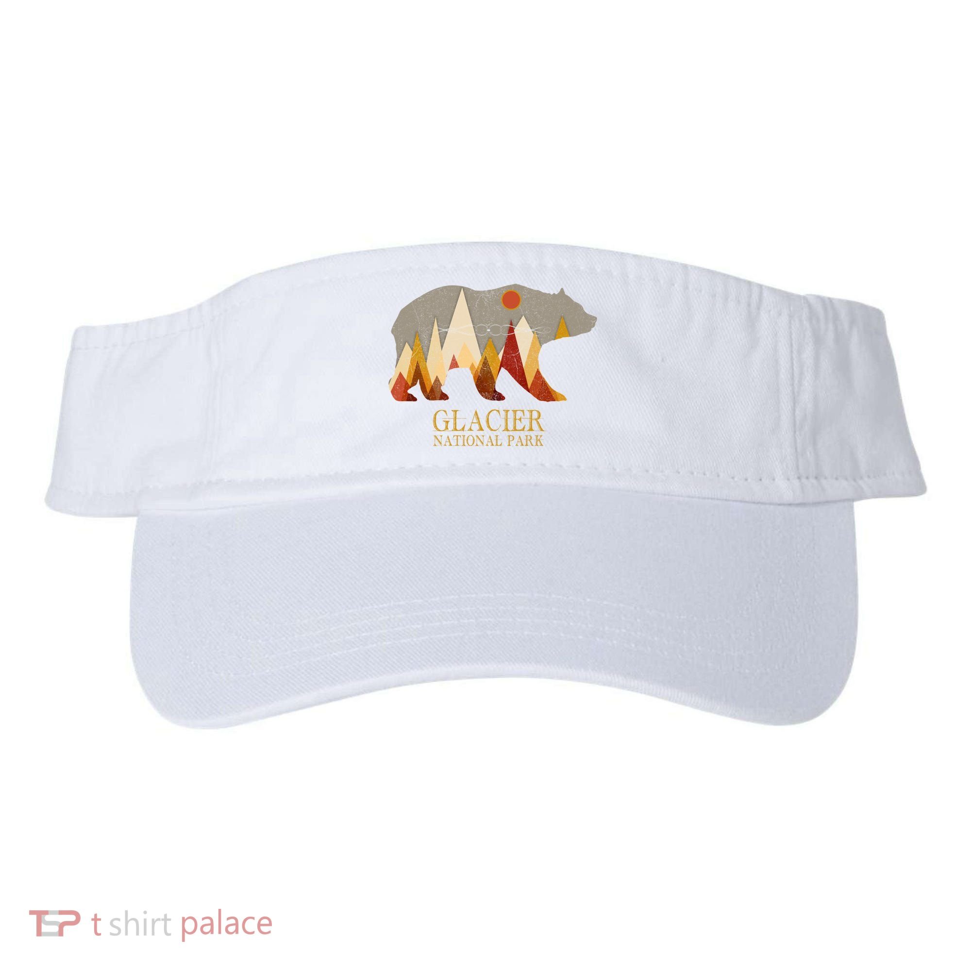 Retro Glacier Grizzly Bear Gift National Park Gift Visor