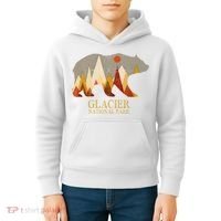 Retro Glacier Grizzly Bear Gift National Park Gift Kids Hoodie thumb 4