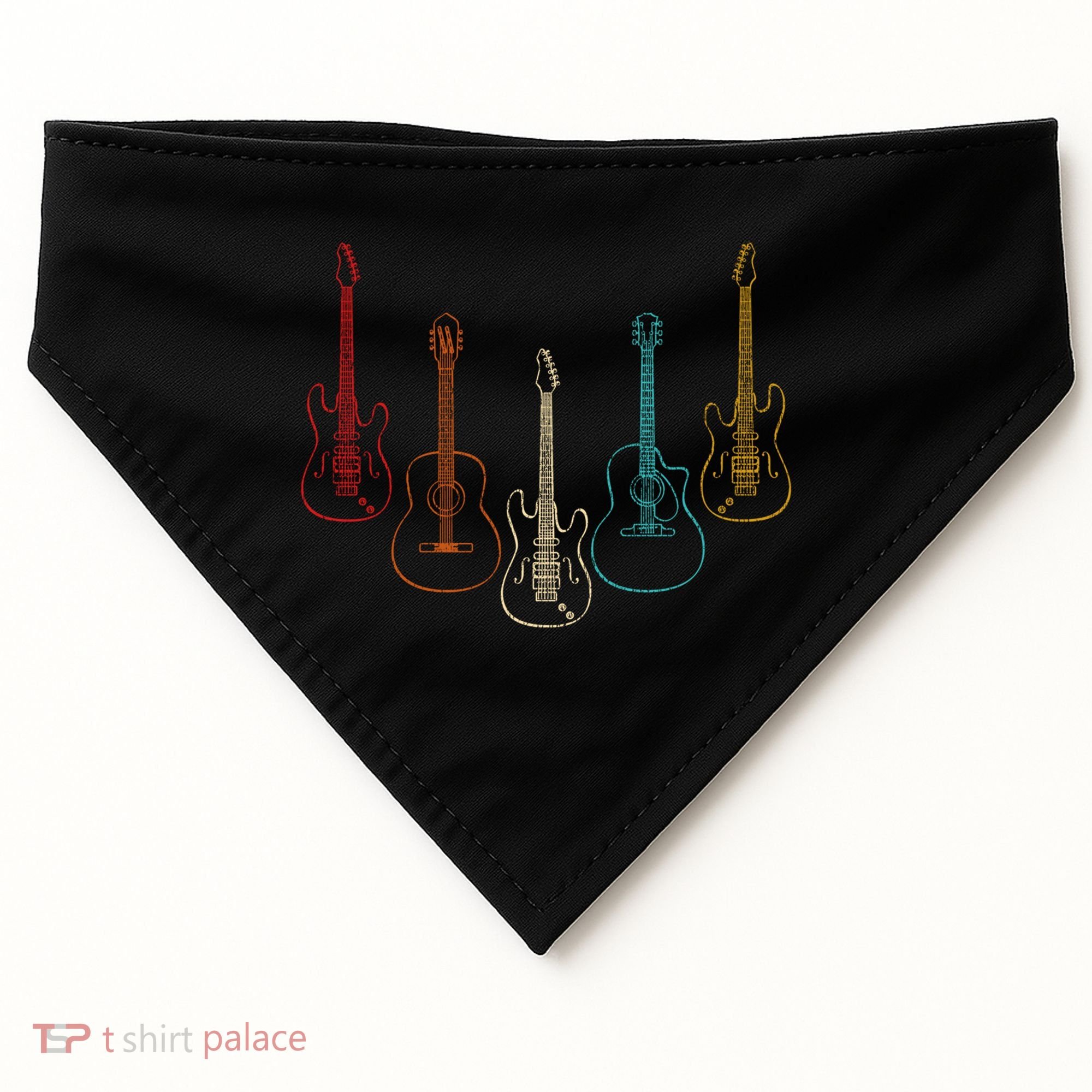 Retro Guitar Gift USA-Made Doggie Bandana