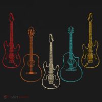 Retro Guitar Gift USA-Made Doggie Bandana thumb 2