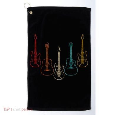 Retro Guitar Gift Golf Towel