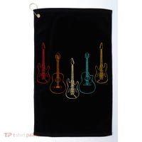 Retro Guitar Gift Golf Towel thumb 0