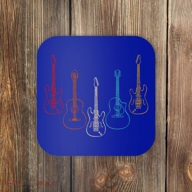 Retro Guitar Gift Coaster