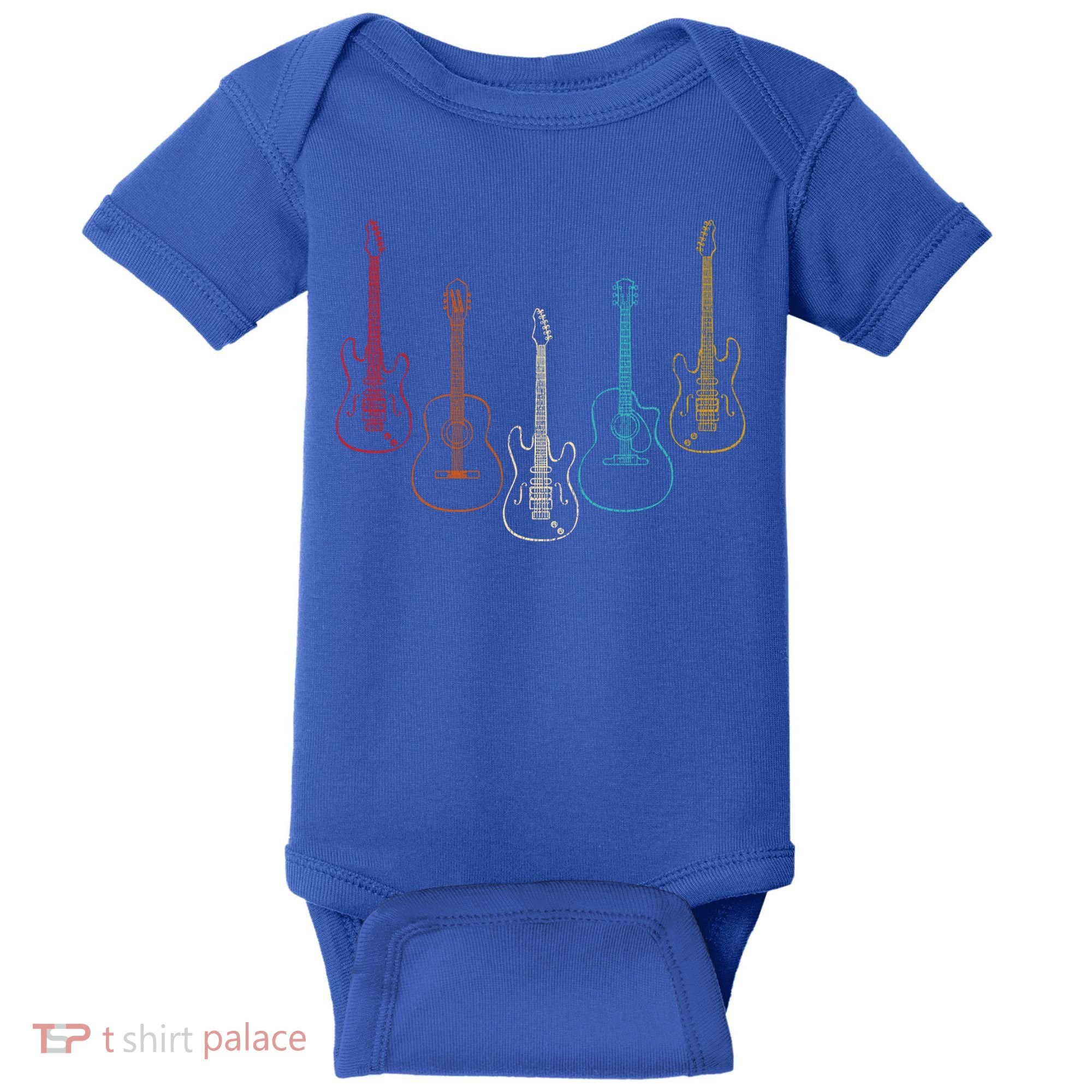 Retro Guitar Gift Baby Bodysuit