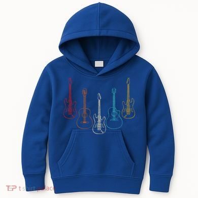 Retro Guitar Gift Kids Hoodie