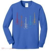 Retro Guitar Gift Kids Long Sleeve Shirt thumb 0