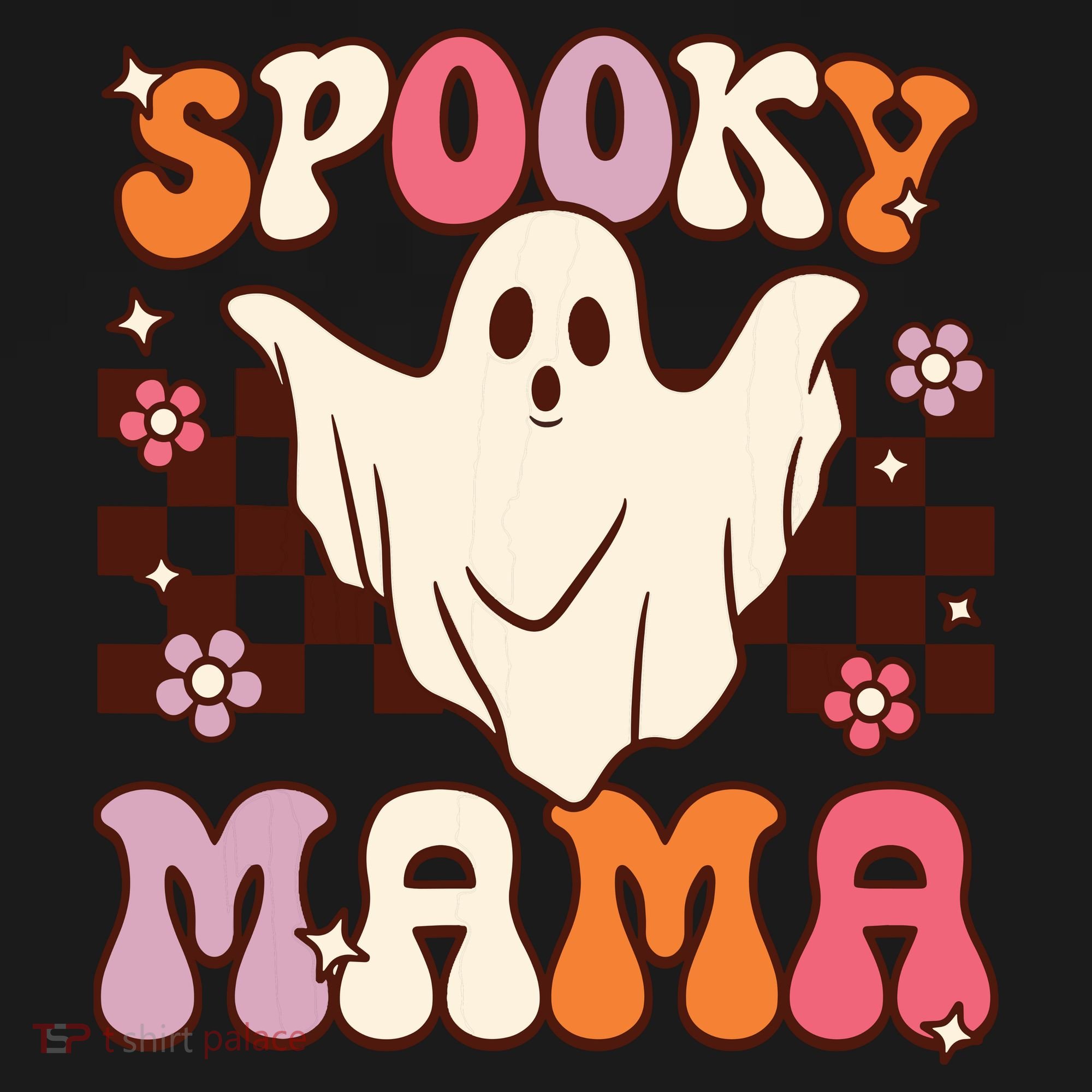 Retro Groovy Halloween Ghost Spooky Mama Costume Coaster