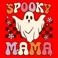 Retro Groovy Halloween Ghost Spooky Mama Costume Santa Hat thumb 1