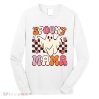 Retro Groovy Halloween Ghost Spooky Mama Costume Long Sleeve Shirt thumb 0