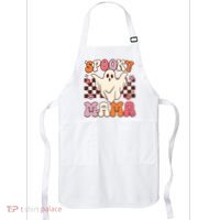 Retro Groovy Halloween Ghost Spooky Mama Costume Apron thumb 0