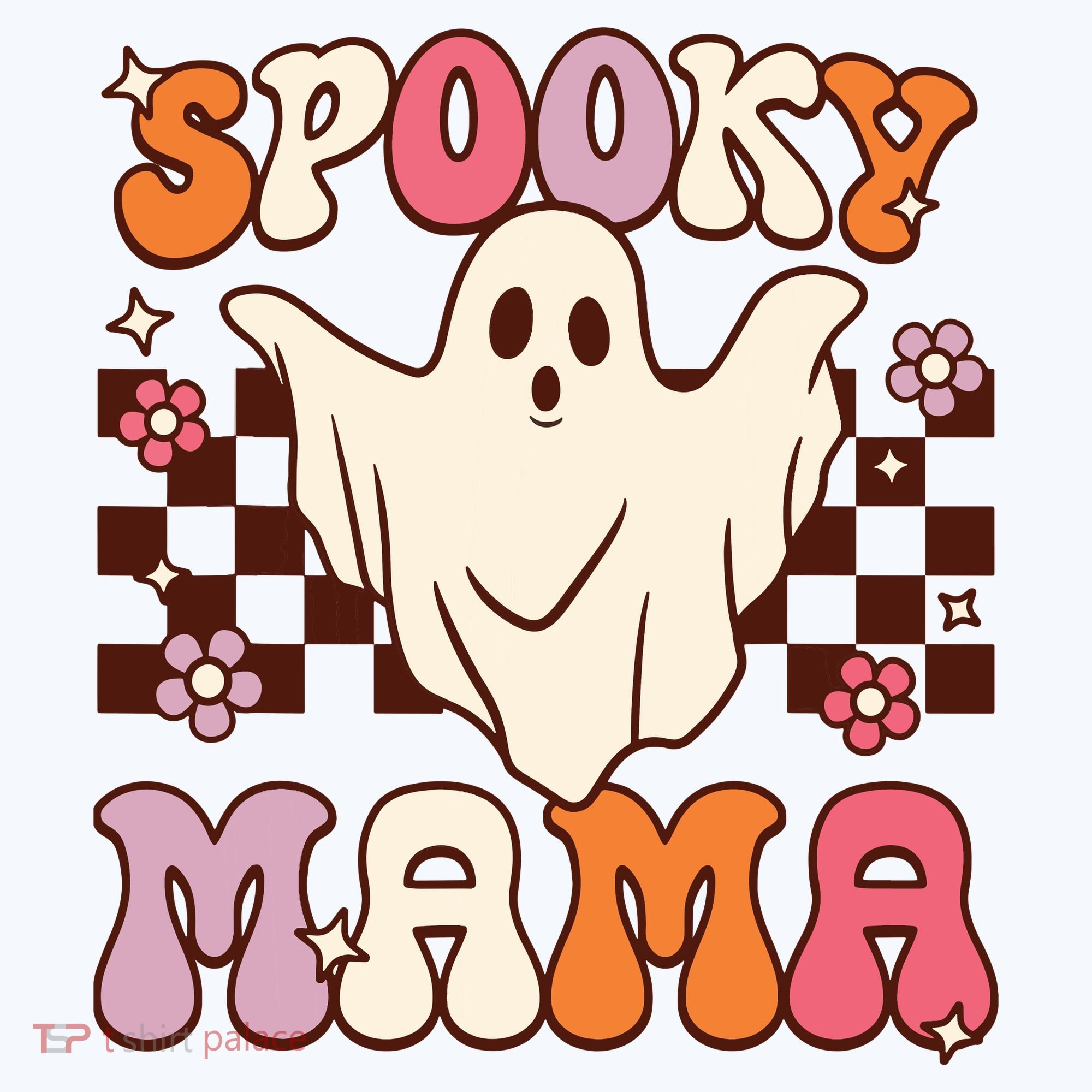 Retro Groovy Halloween Ghost Spooky Mama Costume Sweatshirt
