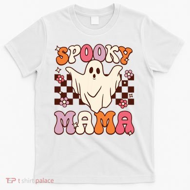 Retro Groovy Halloween Ghost Spooky Mama Costume T-Shirt