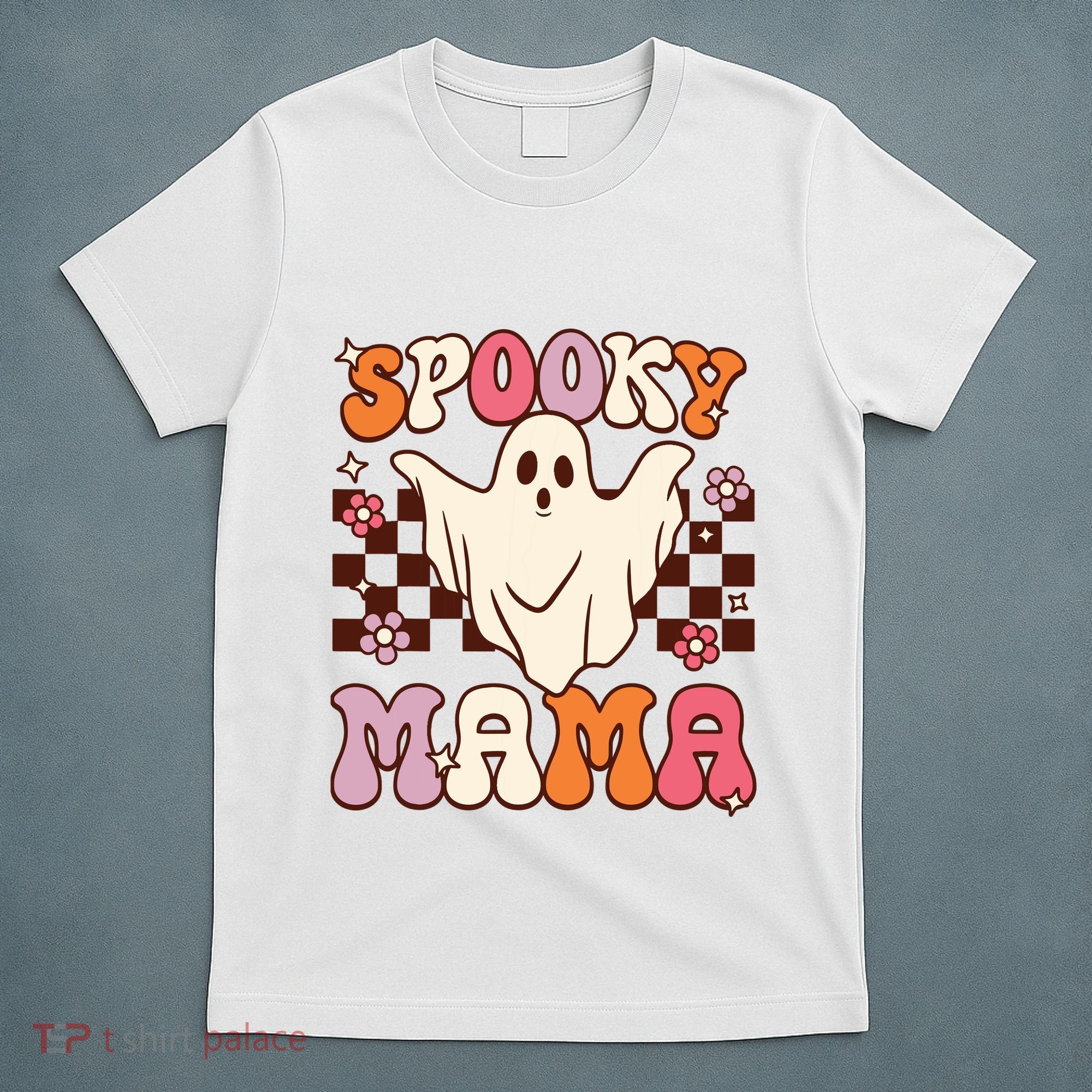 Retro Groovy Halloween Ghost Spooky Mama Costume T-Shirt